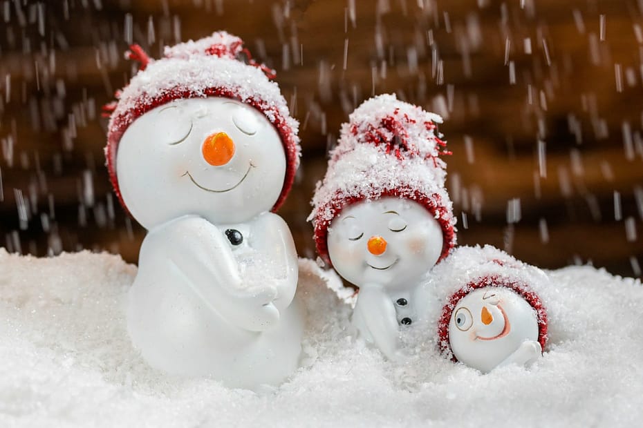 snowman with red and white hat